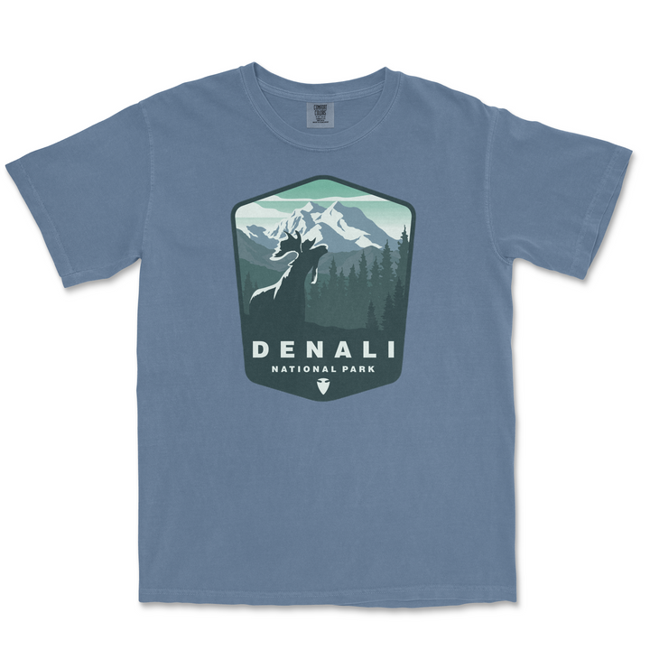 Denali National Park Comfort Colors T Shirt - S / Blue Jean - tshirt