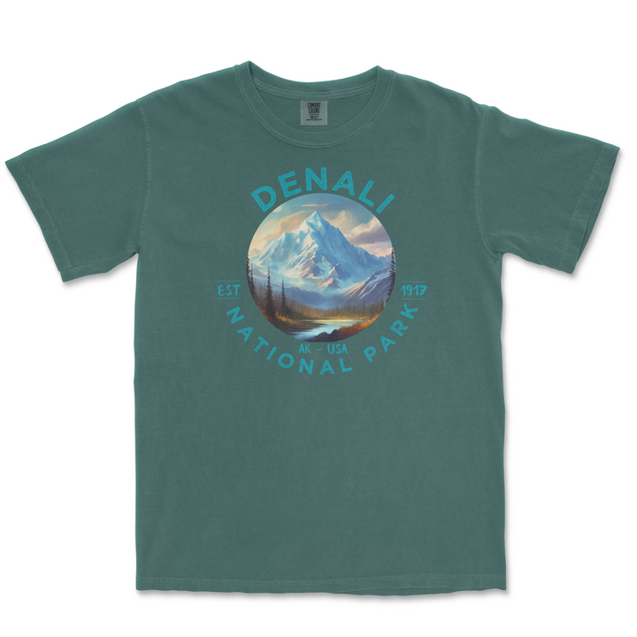 Denali National Park Comfort Colors T Shirt - S / Blue Spruce - tshirt