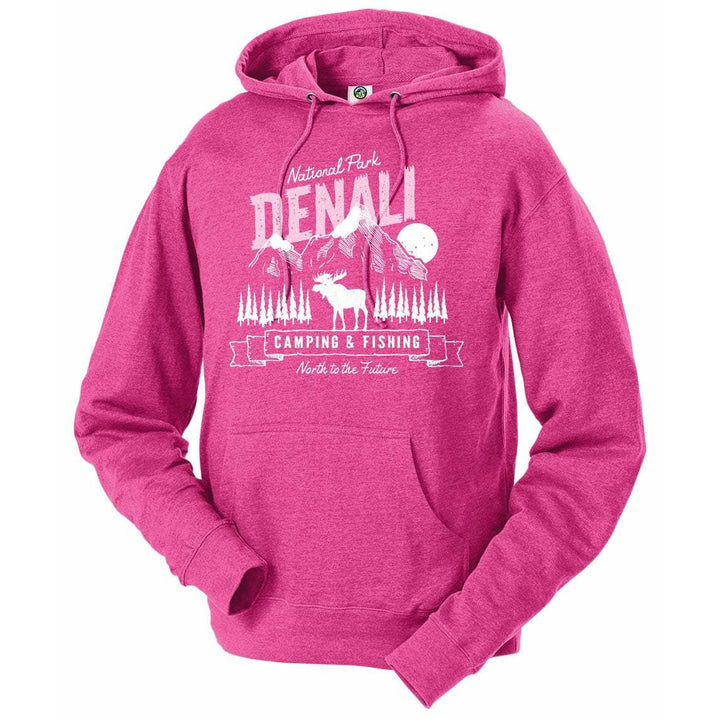 Denali National Park Moose Hoodie - S / Heliconia Heather - hoodie