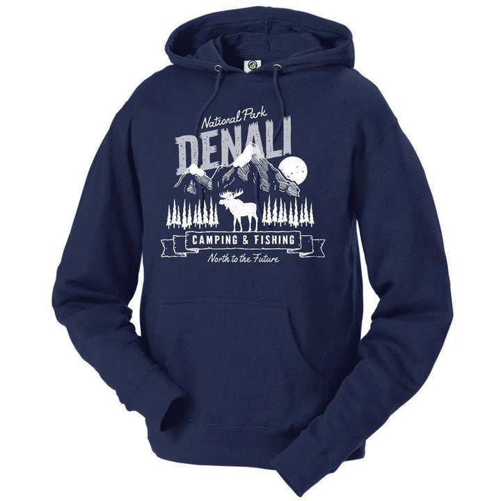 Denali National Park Moose Hoodie - S / Navy - hoodie