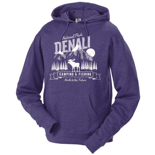 Denali National Park Moose Hoodie - S / Purple Heather - hoodie