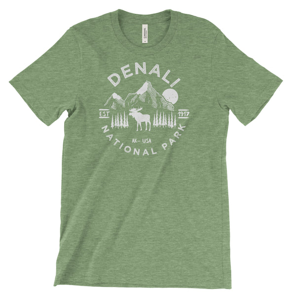 Denali National Park T shirt - Heather Green / S - tshirt