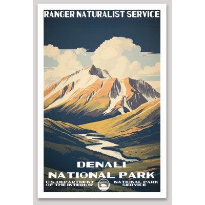 Denali National Park WPA Sticker Large - sticker