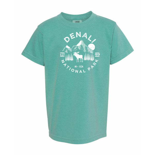 Denali National Park Youth Comfort Colors T shirt - Seafoam / S - Youth