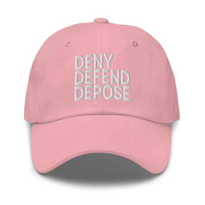 Deny Defend Depose Embroidered Dad Hat - Pink