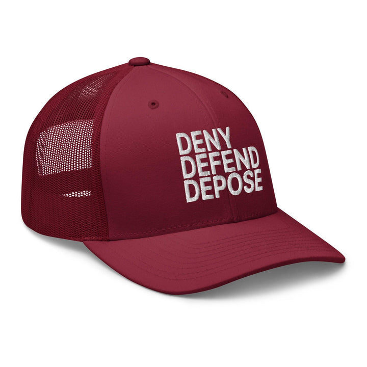 Deny Defend Depose Embroidered Mesh Trucker Hat