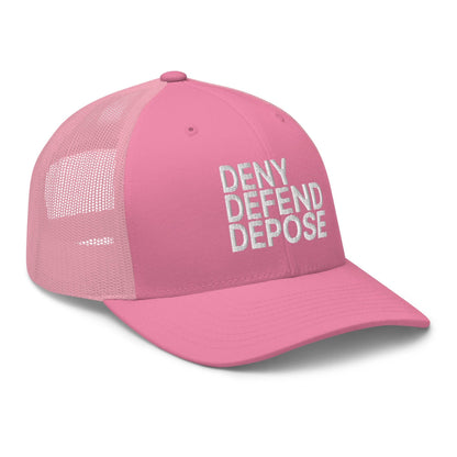 Deny Defend Depose Embroidered Mesh Trucker Hat