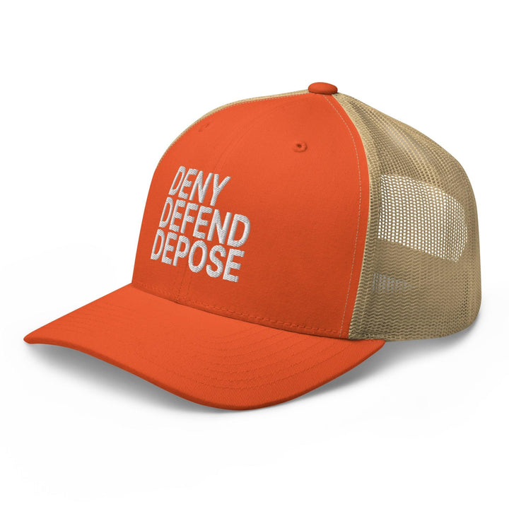 Deny Defend Depose Embroidered Mesh Trucker Hat