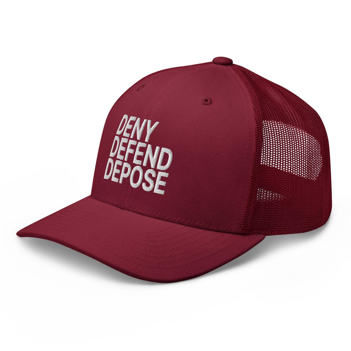 Deny Defend Depose Embroidered Mesh Trucker Hat