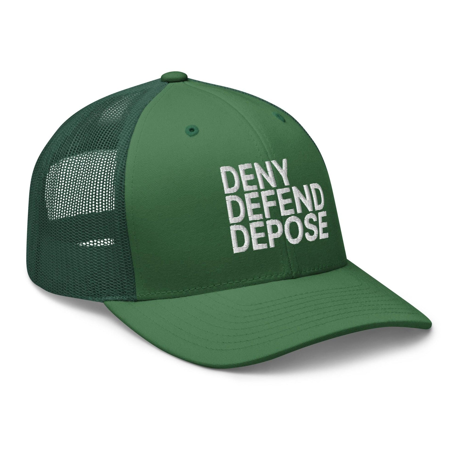 Deny Defend Depose Embroidered Mesh Trucker Hat