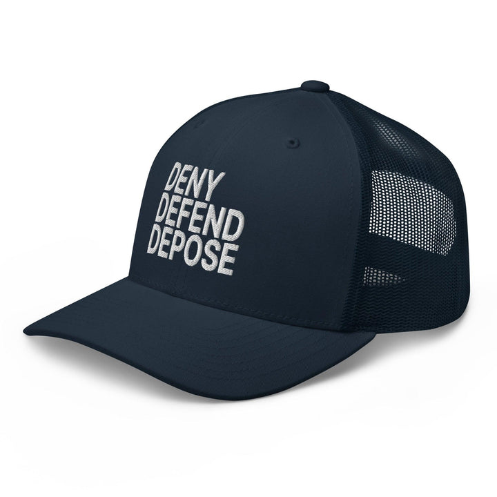 Deny Defend Depose Embroidered Mesh Trucker Hat