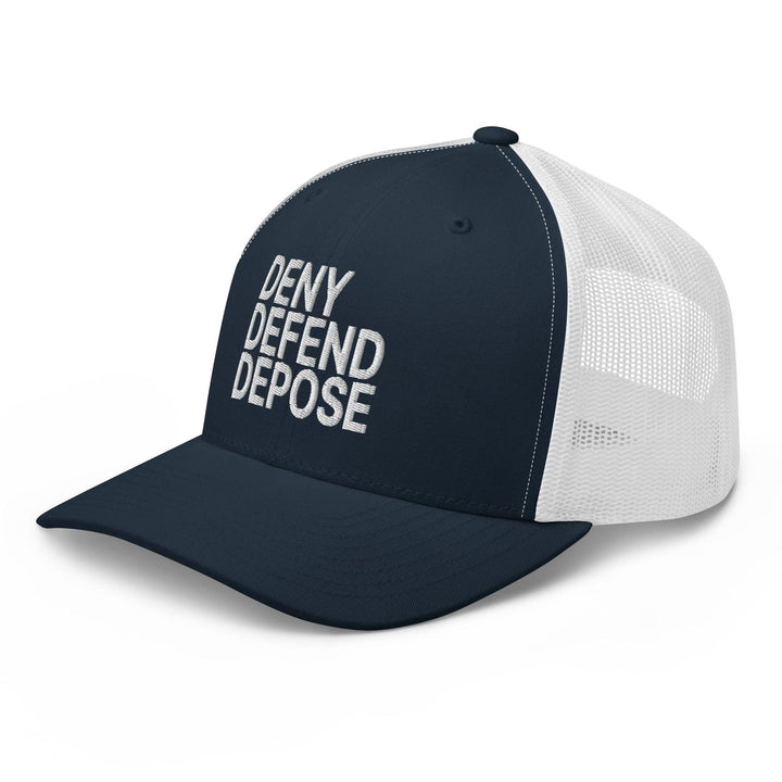 Deny Defend Depose Embroidered Mesh Trucker Hat