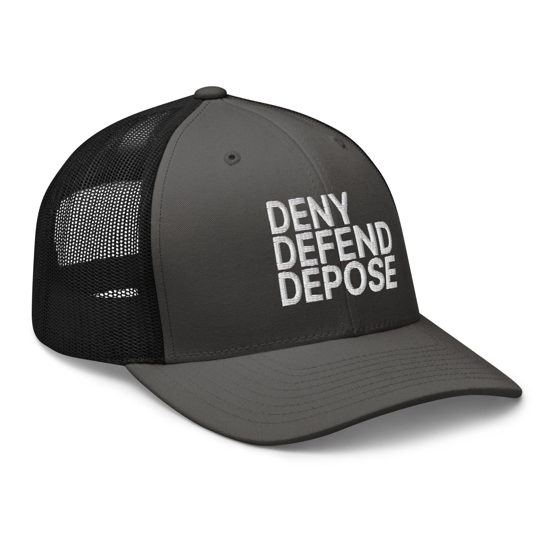 Deny Defend Depose Embroidered Mesh Trucker Hat