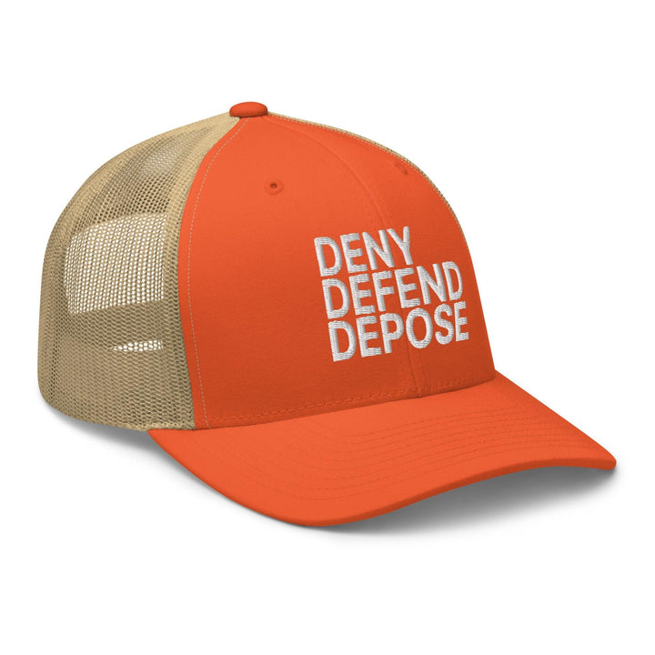 Deny Defend Depose Embroidered Mesh Trucker Hat