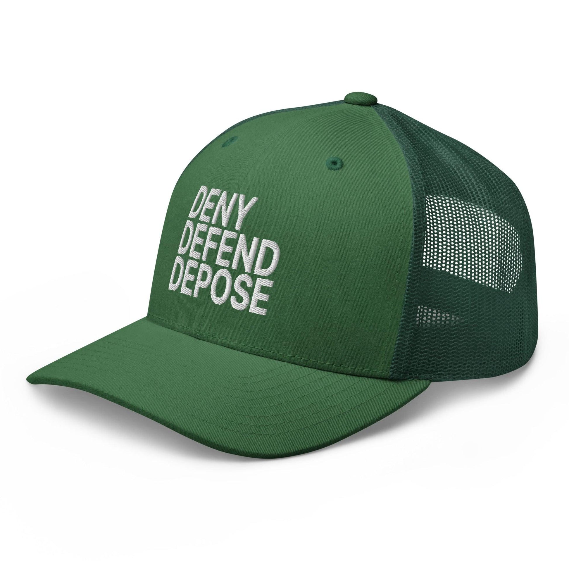 Deny Defend Depose Embroidered Mesh Trucker Hat