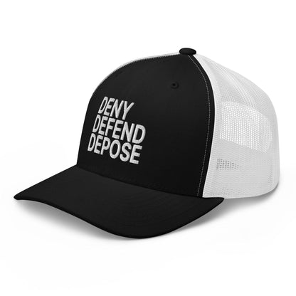 Deny Defend Depose Embroidered Mesh Trucker Hat