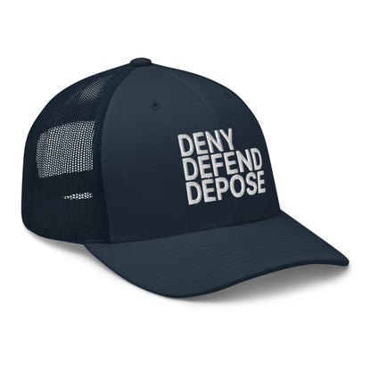 Deny Defend Depose Embroidered Mesh Trucker Hat