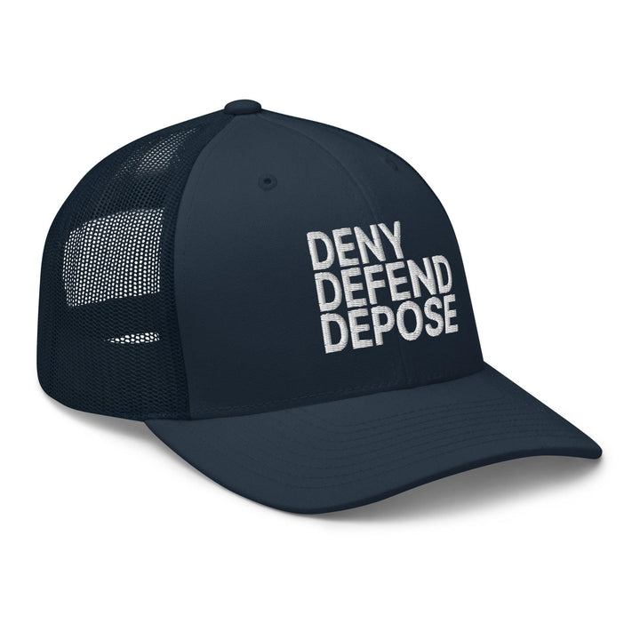 Deny Defend Depose Embroidered Mesh Trucker Hat