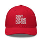 Deny Defend Depose Embroidered Mesh Trucker Hat - Red