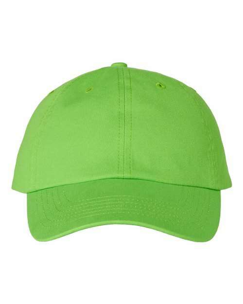 Design your own: bio-washed dad hat for custom apparel and screen printing. Code: hat-001 - Neon Green / Adjustable