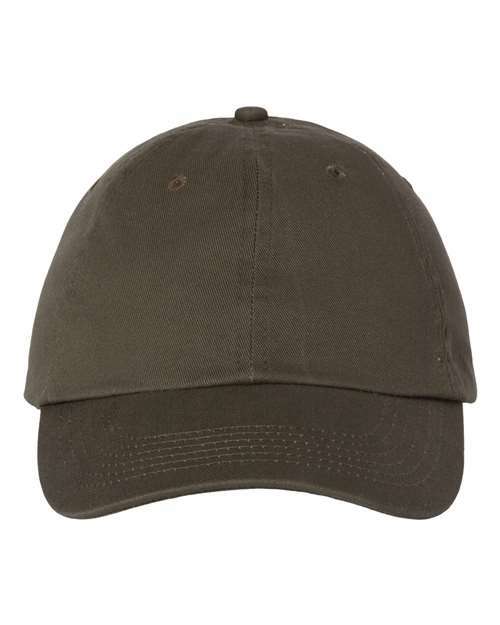 Design your own: bio-washed dad hat for custom apparel and screen printing. Code: hat-001 - Olive / Adjustable