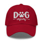Dog Mom Embroidered Dad Hat - Cranberry
