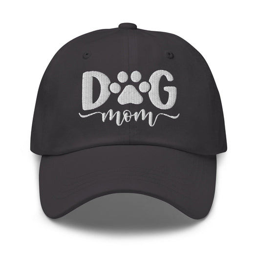 Dog Mom Embroidered Dad Hat - Dark Grey