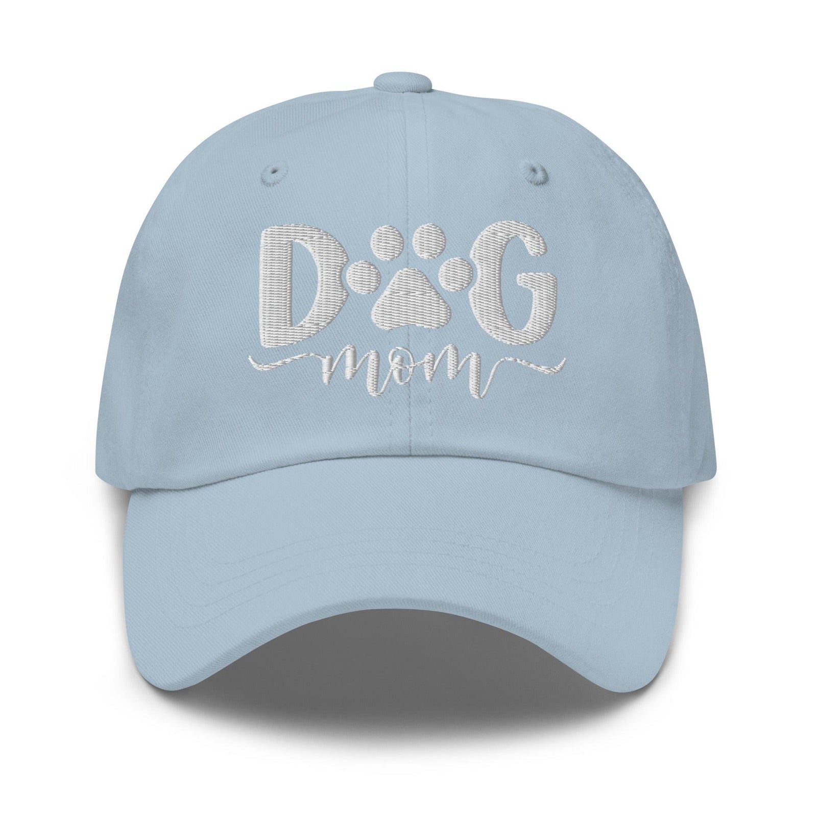 Dog Mom Embroidered Dad Hat - Light Blue