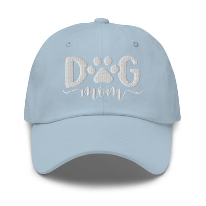 Dog Mom Embroidered Dad Hat - Light Blue