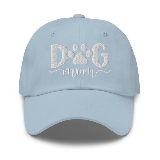 Dog Mom Embroidered Dad Hat - Light Blue