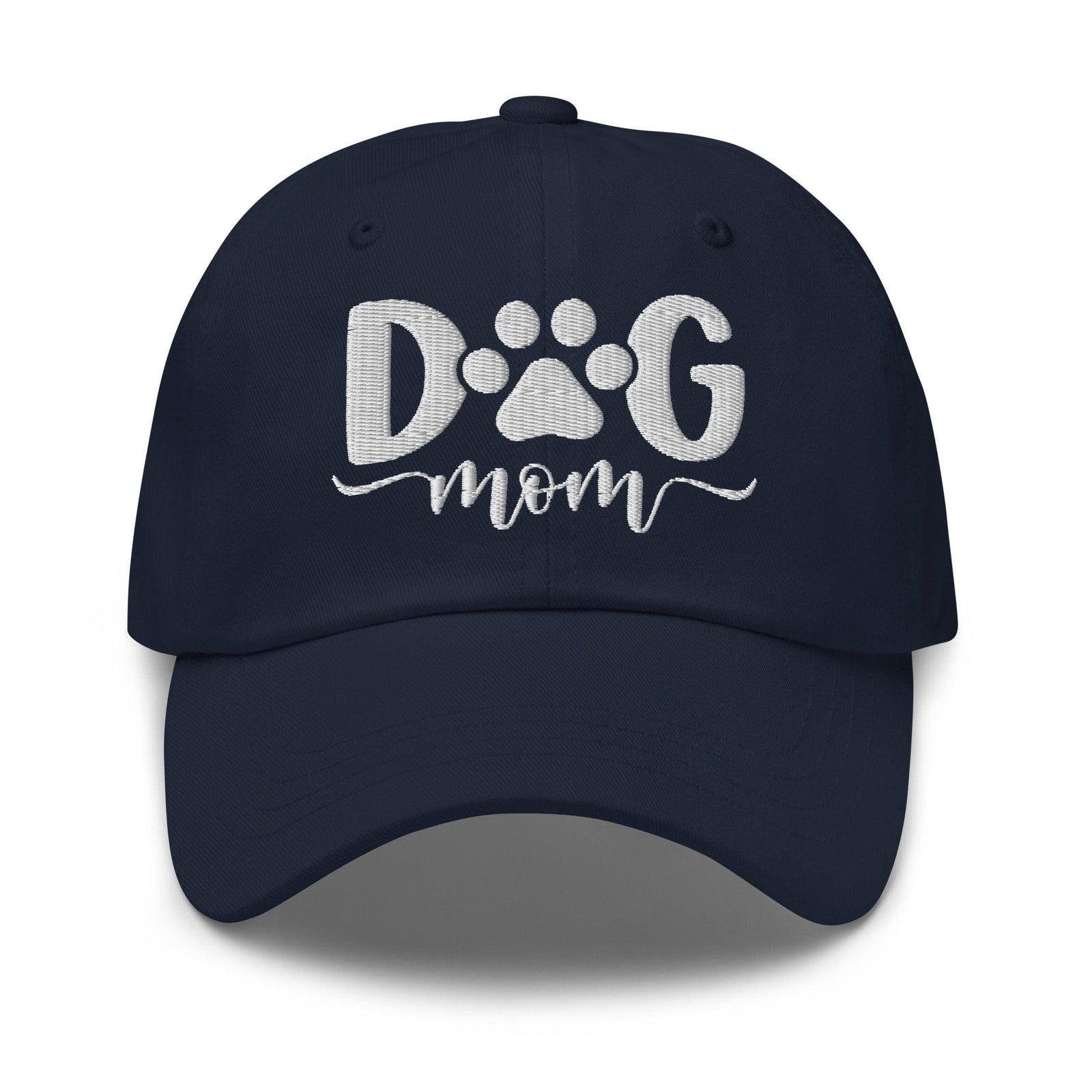 Dog Mom Embroidered Dad Hat - Navy