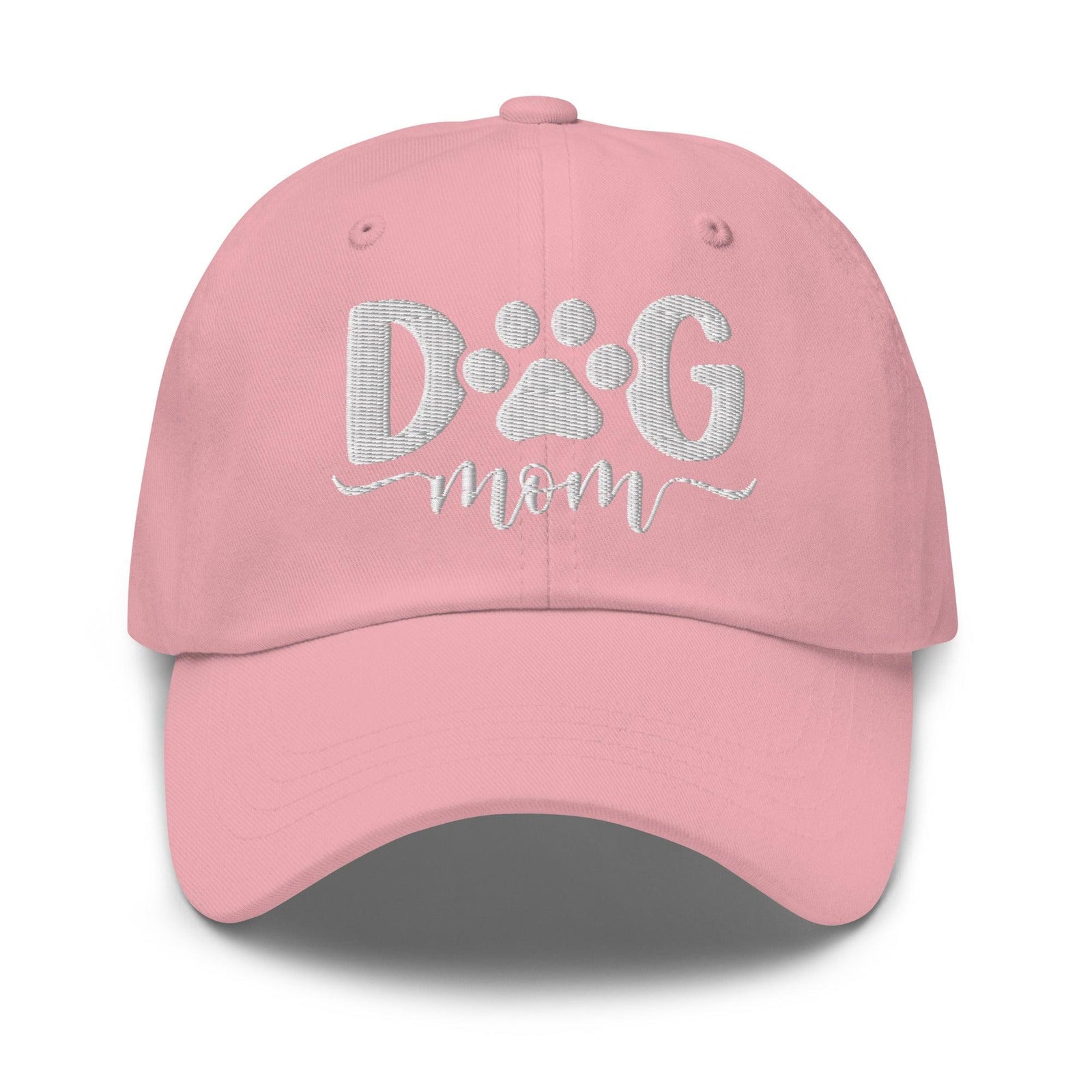 Dog Mom Embroidered Dad Hat - Pink