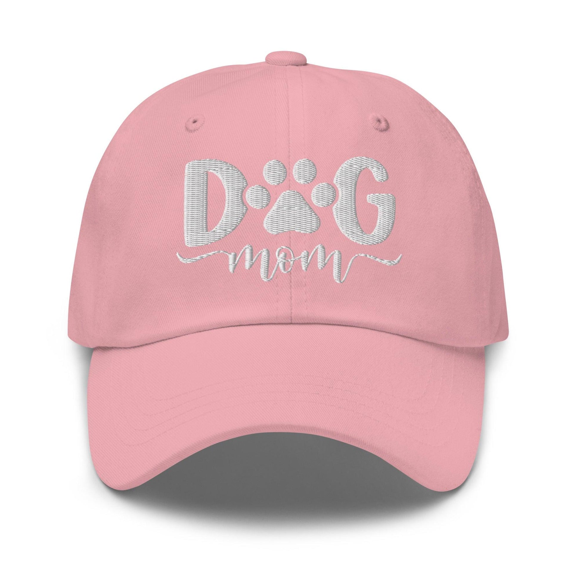 Dog Mom Embroidered Dad Hat - Pink