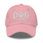 Dog Mom Embroidered Dad Hat - Pink