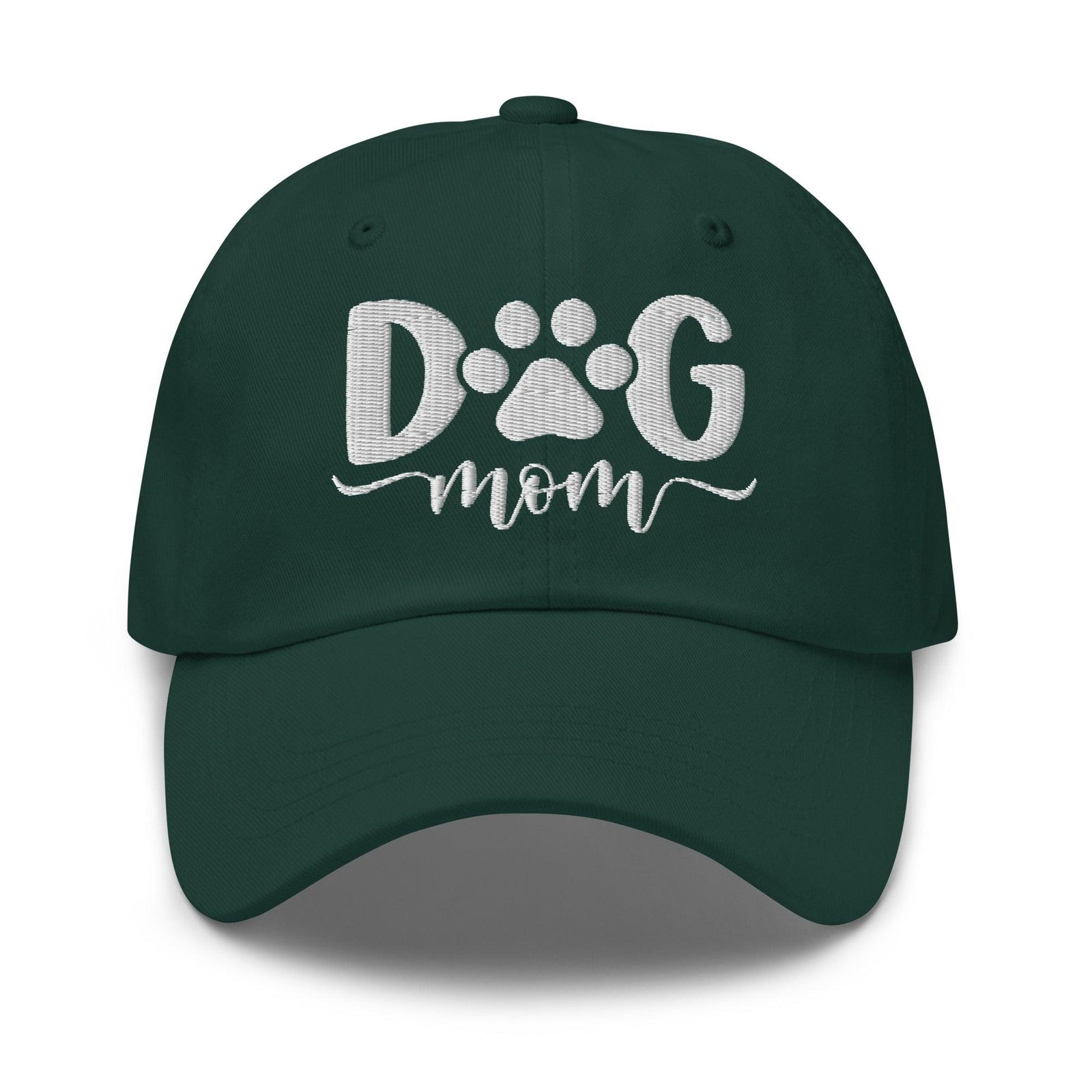 Dog Mom Embroidered Dad Hat - Spruce