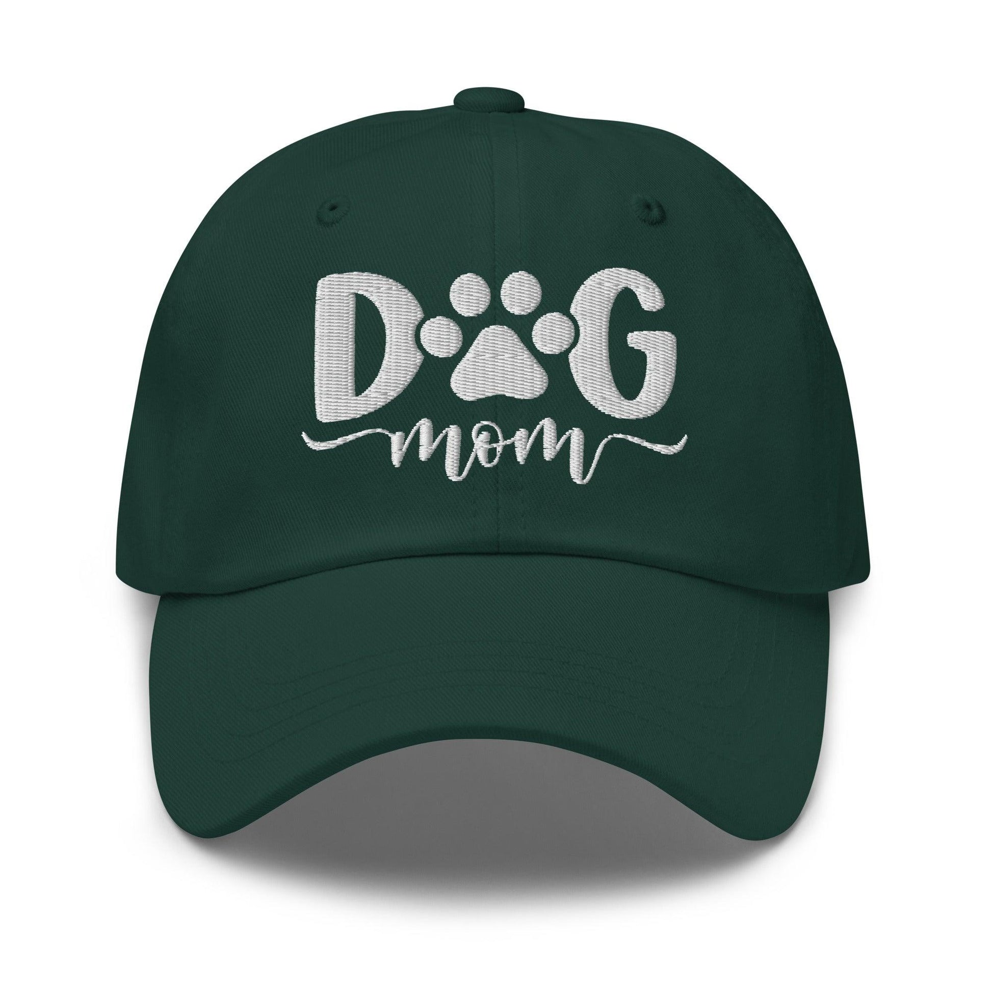 Dog Mom Embroidered Dad Hat - Spruce