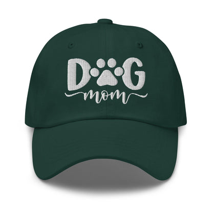 Dog Mom Embroidered Dad Hat - Spruce