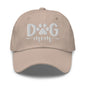 Dog Mom Embroidered Dad Hat - Stone