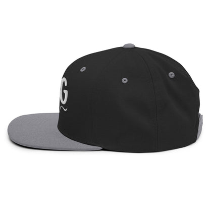Black and gray Dog Mom Embroidered Flat Bill Brim Snapback Hat for dog lovers
