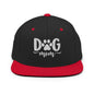 Black and red dog mom embroidered flat bill snapback hat for dog lovers