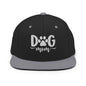 Black and gray dog mom embroidered flat bill snapback hat for dog lovers