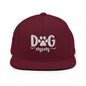 Dog Mom Embroidered Flat Bill Brim Snapback Hat - Maroon