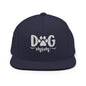 Dog Mom Embroidered Flat Bill Brim Snapback Hat - Navy