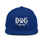 Dog Mom Embroidered Flat Bill Brim Snapback Hat - Royal Blue