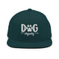 Dog Mom Embroidered Flat Bill Brim Snapback Hat - Spruce