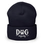 Dog Mom Embroidered Knit Cuffed Beanie - Navy