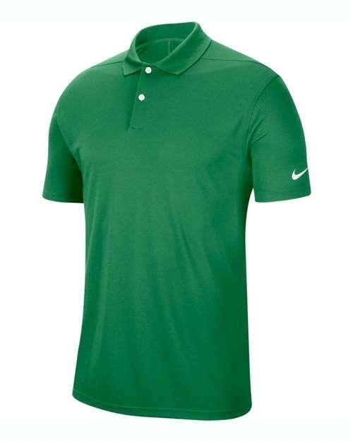 Green Nike polo shirt showcasing custom apparel with screen printing Toronto for Victory Polo