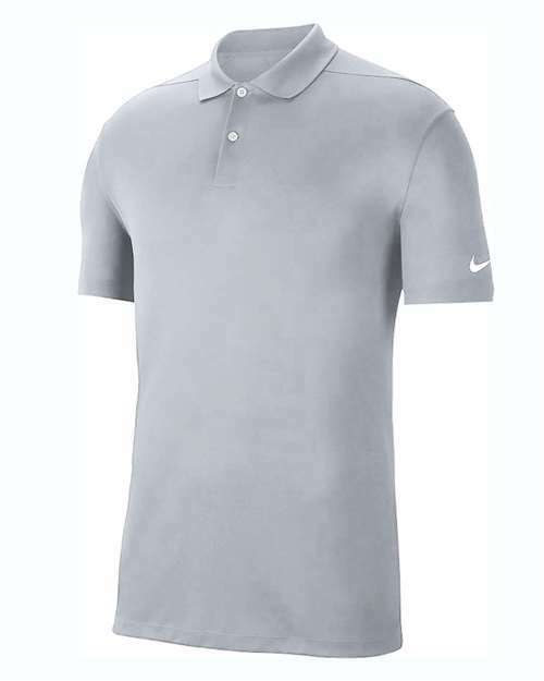 Gray Nike polo shirt displayed for custom apparel and screen printing Toronto VP1