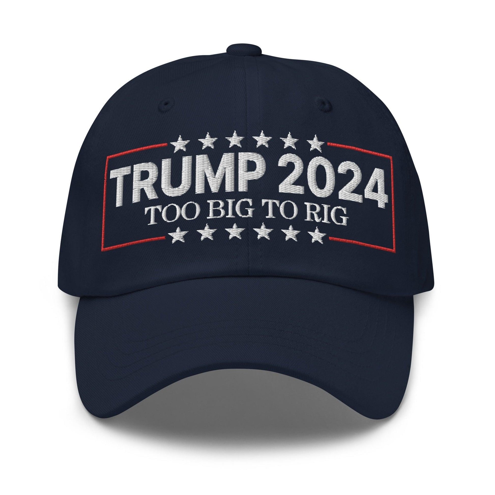 Donald Trump 2024 Too Big to Rig Dad Hat - Navy - Headwear