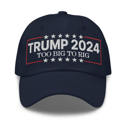 Donald Trump 2024 Too Big to Rig Dad Hat - Navy - Headwear